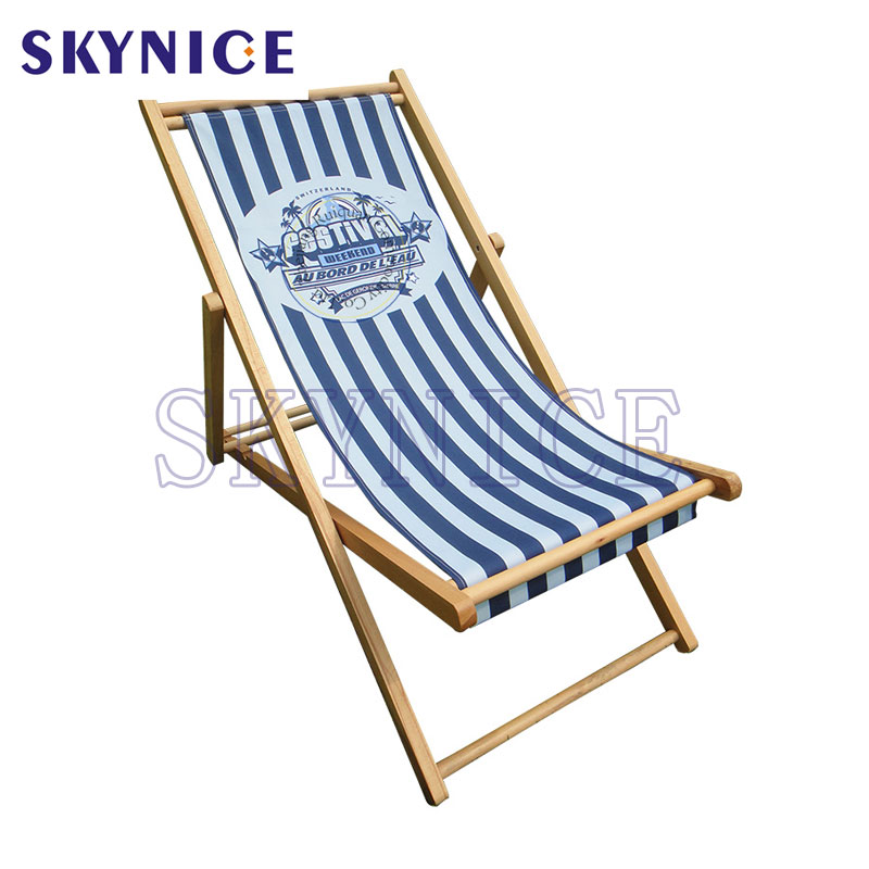 Mukautettu tavallinen kotityökkäävä Wooden Foldable Beach Sling Chair