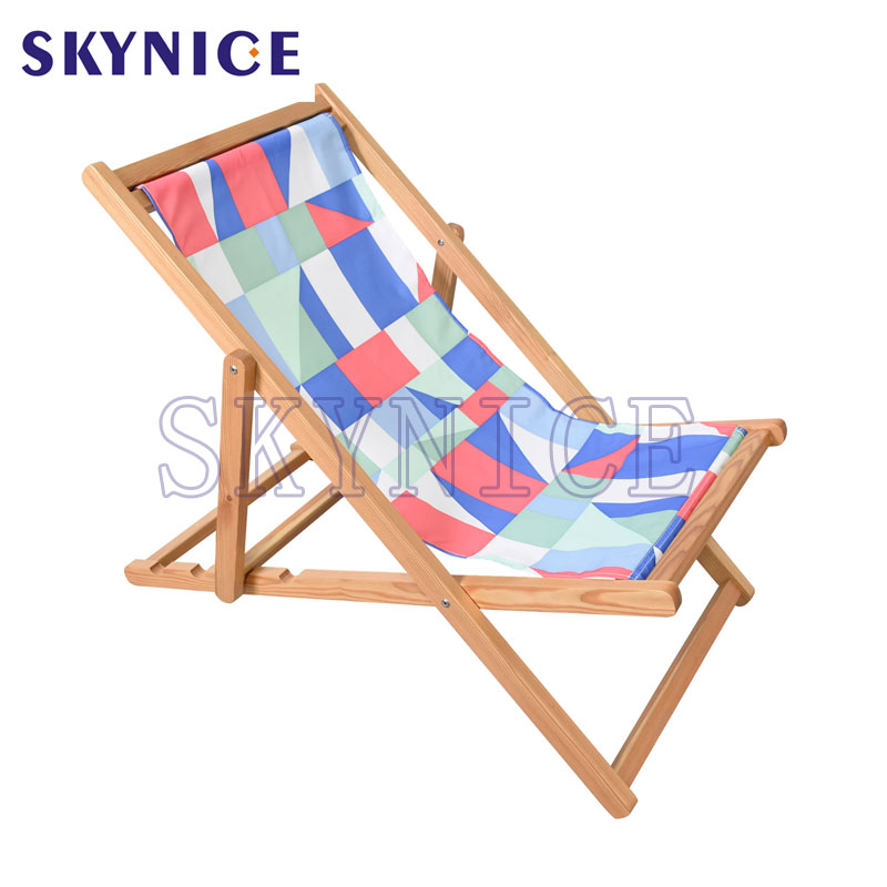 Indoor Outdoor Foldable Wooden Beach Longue Deck -tuoli