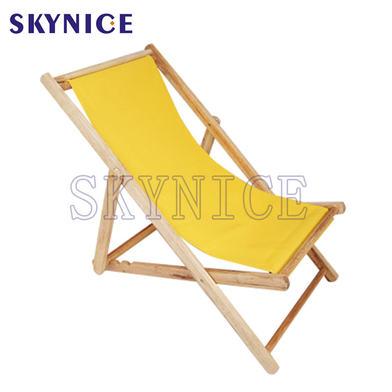 Solid Wood Outdoor Funtiure Foldable Canvas Beach Chair